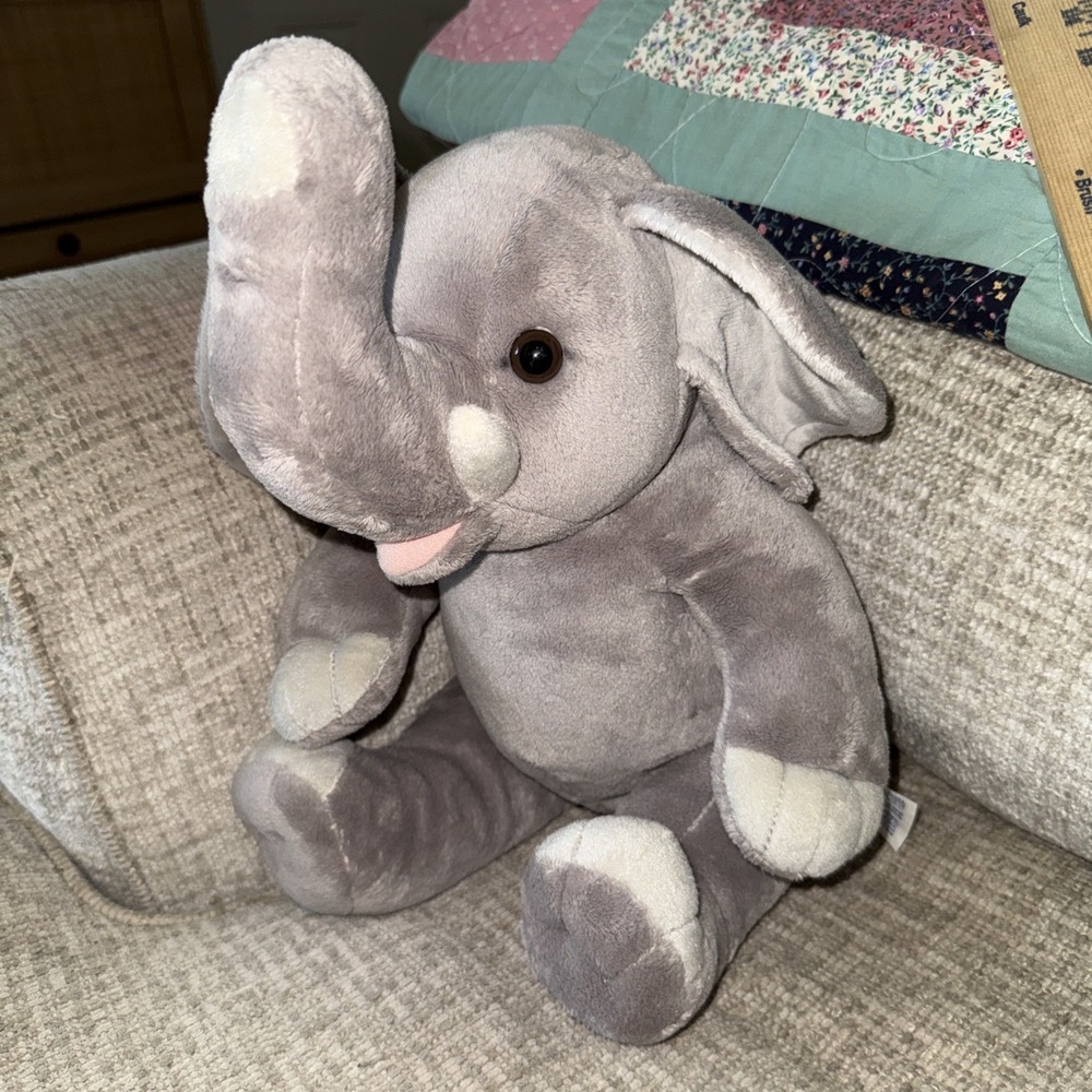 Build‎ A Bear Elephant 13" Sitting Plush Gray Stuffed Animal Toy Vintage Retired